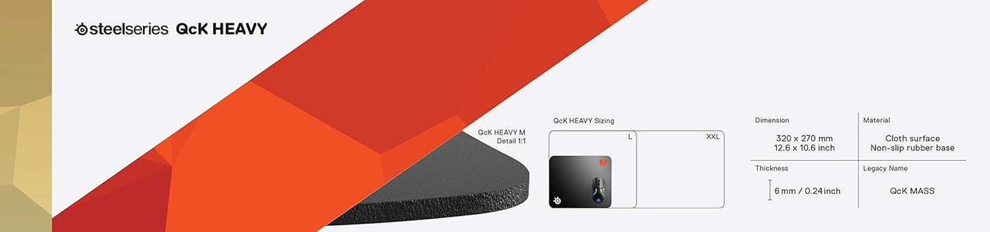 SteelSeries QcK Gaming Mouse Pad - XXL Cloth - Peak Tracking and Stability - Esports Mousepad - Never-Slip - Full Desk Coverage