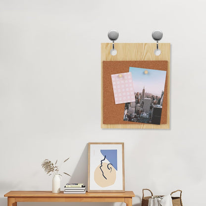 9.5x7.5inch Pin Board Cork Board, Bulletin Board Message Board with 10 PCS Wood Push Pins, Desktop Cork Display Stands for Home School Office Décor
