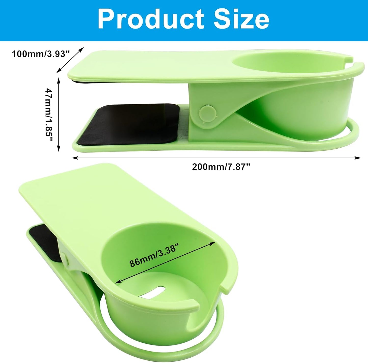 Jiozermi Drinking Cup Holder Clip, Desk Drink Holder Clip Adirondack Chair Cup Holder with Clip Cup Clip Holder for Water Drink Beverage Soda Coffee Mug(Blue)