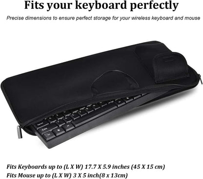 Wireless Keyboard Mouse Sleeve Travel Case Neoprene Shockproof Protective Keyboard Case for Logitech MK270 Wireless Keyboard And Mouse Combo (Black)