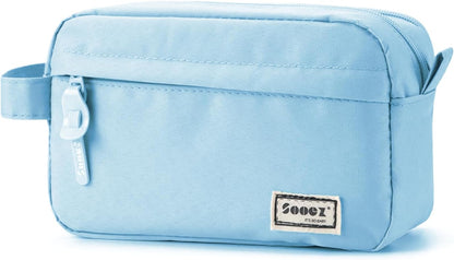 Sooez Original High Capacity Pencil Case, Big Pencil Bag Pouch Box Organizer Pen Case, Aesthetic Supply for Girls Adults, Portable Journaling Supplies with Easy Grip Handle & Loop, Mint Green
