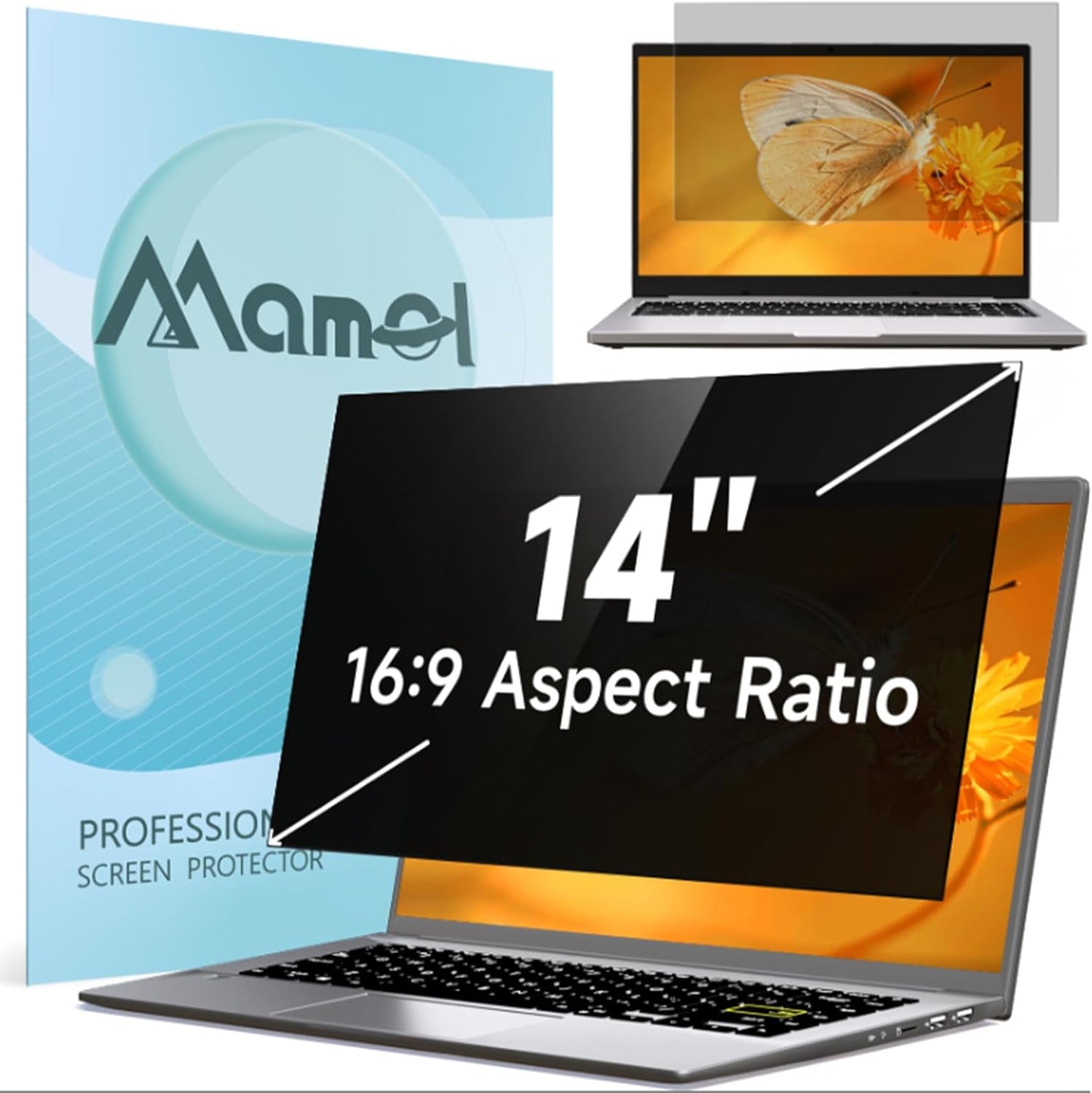 Mamol 34 Inch Curved Computer Privacy Screen Filter for 21:9 Aspect Ratio Widescreen Monitor - Anti Glare Blue Light Filter, Removable Computer Monitor Privacy Shield, Anti-Scratch Screen Protector
