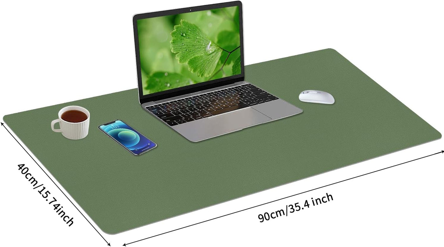 Bloss Leather Desk Pad and Keyboard Wrist Rest, Large Mouse Pad + Keyboard Pad+Mouse Wrist Support, Non-Slip Desk Mat Protector for Office, Home(31.5×15.7 Inches,Beige) - Colors B