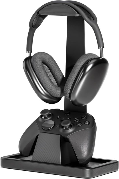 UPERGO Solid Wood Gaming Headset Stand with Controller Holder - Creative Gift for Teens, Boyfriends, Brothers, and Gamers - Desktop Organization and Decoration