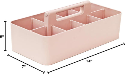 Portable Caddy American Made, DIY Dividers, 8 Compartments, Supply Organizer, Portable Tote Basket with Handle Storage Organizer Bathroom, Office, Crafts, or School Supplies