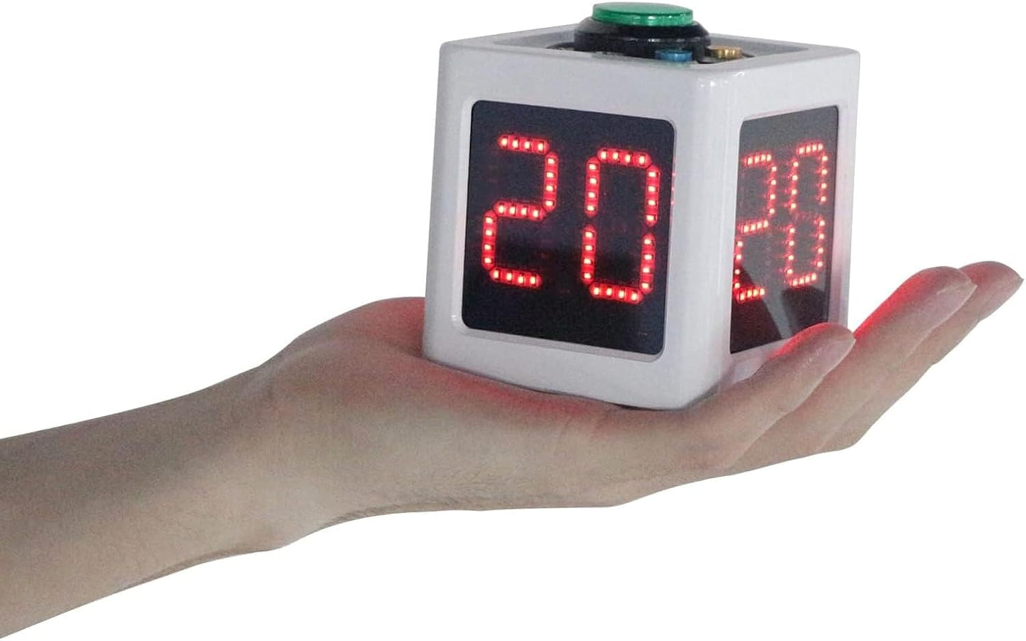 GANXIN Poker Shot Clock, Seconds Countdown Timer for Poker/Casino/Chess Tournament,20/30 Sec and Custom Time,4-Sides Cube Timer (Small,Green)