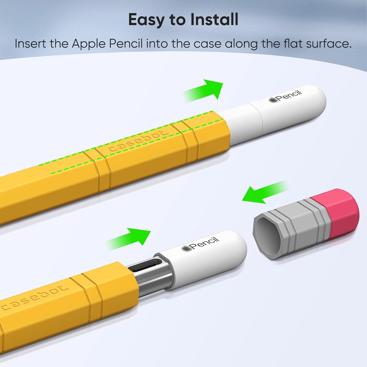 Fintie Silicone Sleeve for Apple Pencil (USB-C), Light Pen Skin Case Cover Soft Protective Anti-Slip Pencil Grip Holder, Supports Magnetic Attachment, Pink