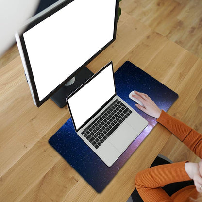 QIYI Large Mouse Pad, Cute Pink Desk Mat for Desktop, Women Girls PU Leather Desk Pad Waterproof Gaming Mousepad, Rose Gold Marble Computer Protector Writing Pad for School Office Home 31.5" x 15.7"