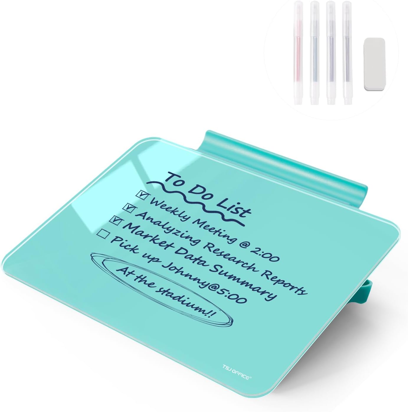 Small Desktop Glass Dry-Erase Whiteboard - 8 X 6 Inches Tabletop Easel Whiteboard with Stand, Desk Board Buddy for Artist, Teacher and Student