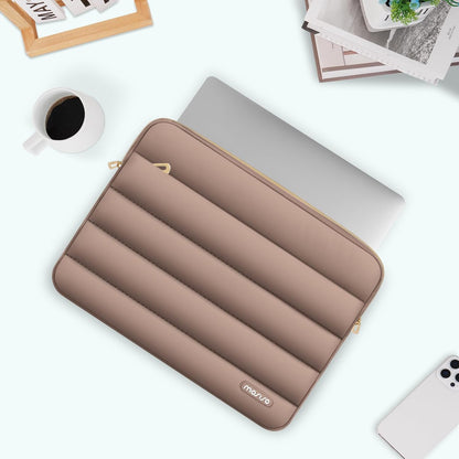 MOSISO Laptop Case 13.3 inch,13-13.3 inch Puffy Laptop Sleeve Compatible with MacBook Neo/Air 13.6 M5 M4 M3 M2 M1/Pro 13/14,HP Dell ASUS Lenovo,Polyester Horizontal Bag with Small Case, Sand