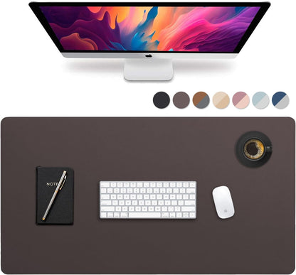 Leather Desk Pad 36" x 20", Vine Creations Office Desk Mat Waterproof Black - Premium Quality - Smooth Mouse Writing Surface - Maximum Protection Dual-Sided Pu Leather Blotter for Desk Office/Home