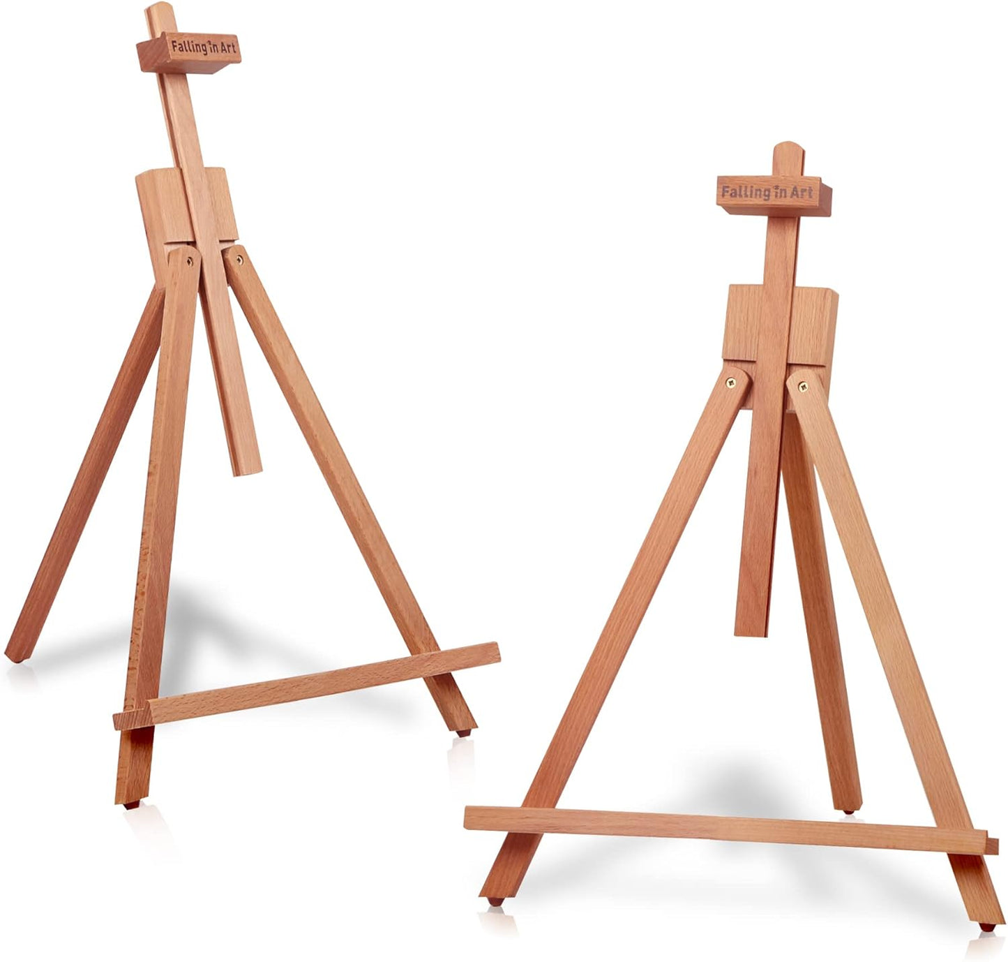 Falling in Art Beechwood 25" Tabletop Easel Display Stand for Painting - Holding Canvas Up to 22 1/2 Inches High, A-Frame Artist Tripod with Rubber Feet, Portable Photo and Sign Holder