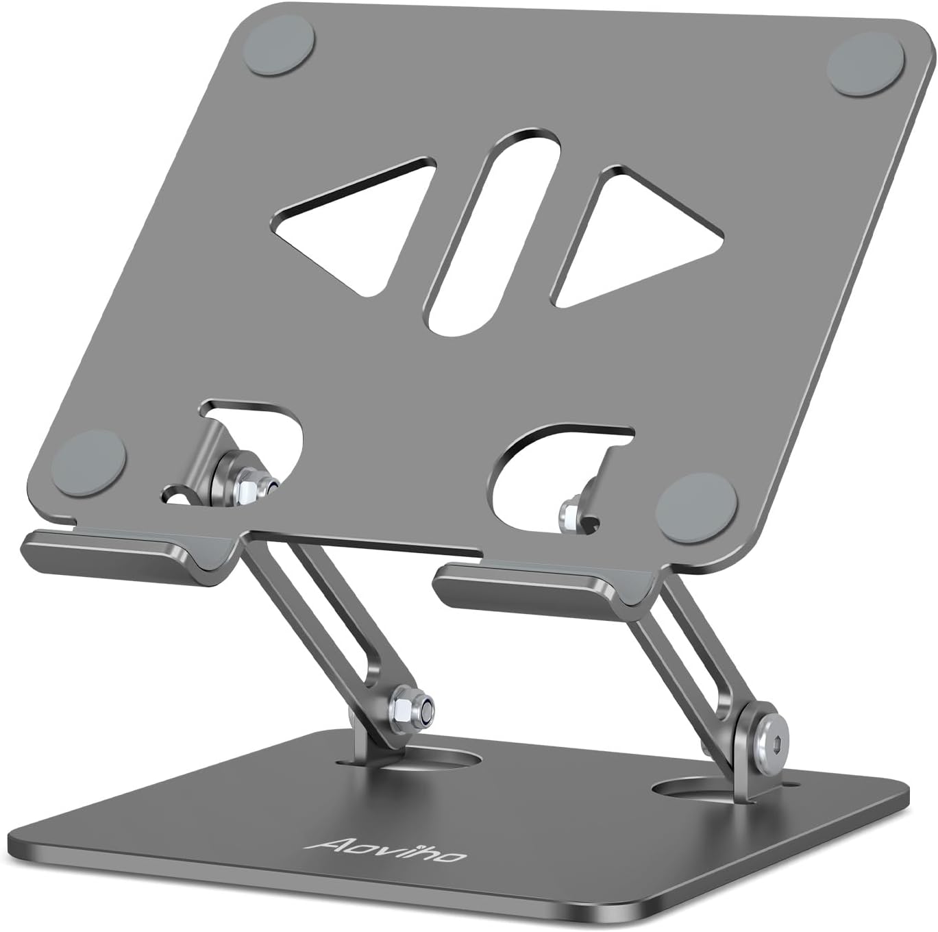 Aoviho Tablet Stand Holder for Desk, Adjustable Aluminum Desk Accessories, Stable Desktop Stand for Office Home,Compatible with iPad Pro Air Mini, Samsung Tablets, Rose Gold