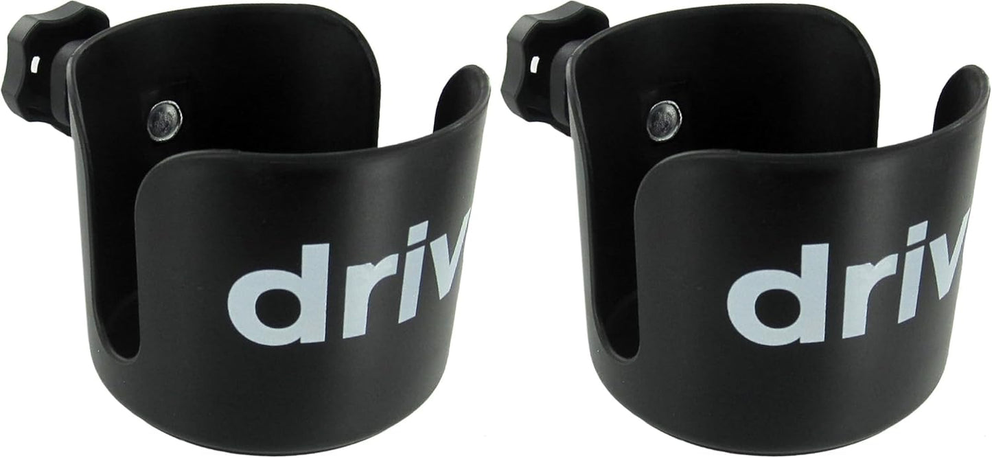 Drive Medical Universal Clamp-On Cup Holder For Walker, Rollator, & Wheelchair, 3.5 x 4 Inch, Black