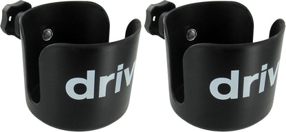 Drive Medical Universal Clamp-On Cup Holder For Walker, Rollator, & Wheelchair, 3.5 x 4 Inch, Black