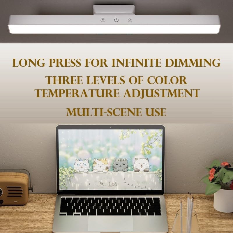 BY-J Computer Monitor Light Bar, Eye-Care USB Reading LED Task Lamp with Touch Control, Fit for Curved Monitor, No Screen Glare Dimmable Desk Lamp Computer Monitor Light Bar for Screen Home Office