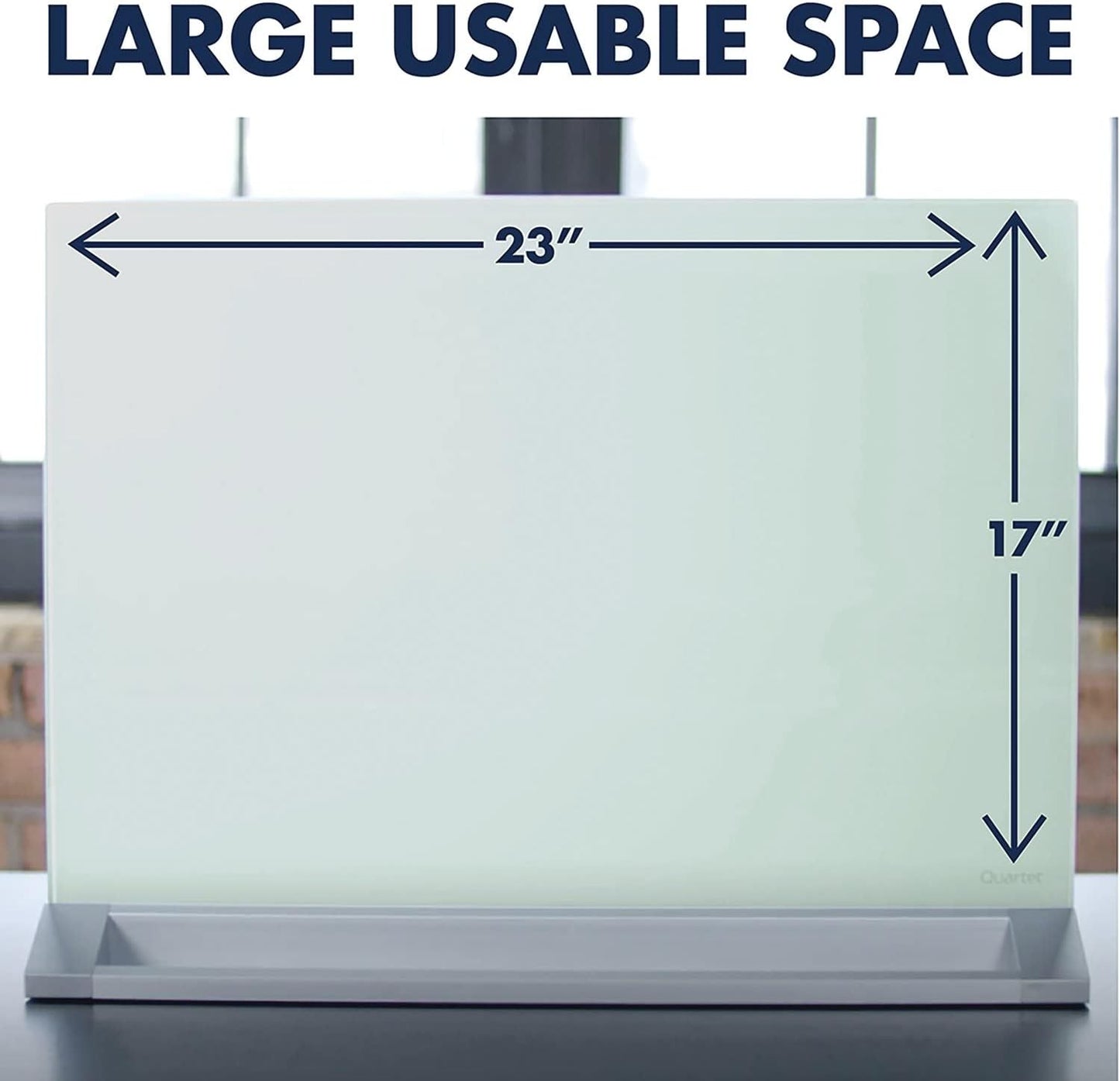 Quartet Glass Whiteboard Desktop Panel, Magnetic, 17" x 23", Dry Erase Surface, Includes Accessory Trays, 1 Marker and 2 High-Power Magnets, White (GDP1723W)