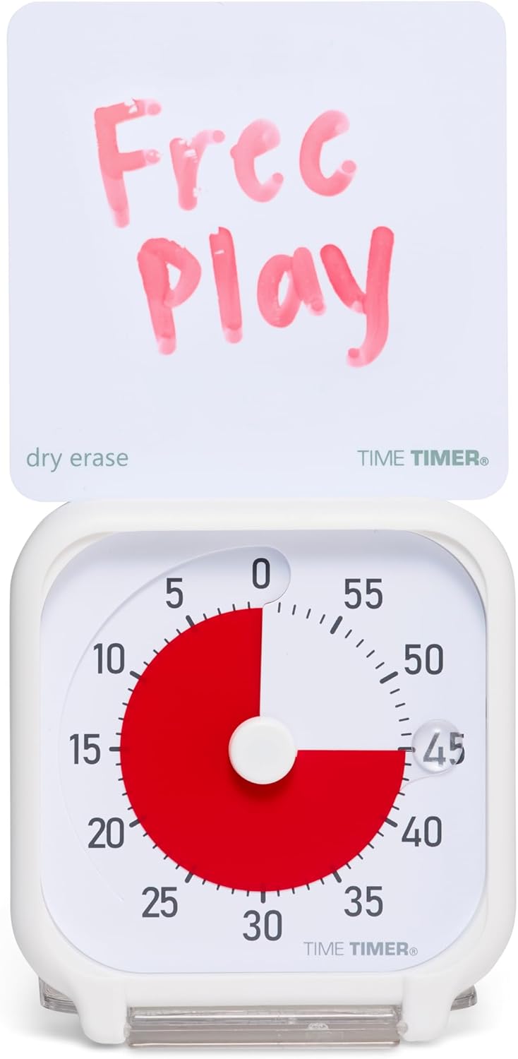 Time Timer 3 inch Visual Timer — 60 Minute Kids Desk Countdown Clock with Dry Erase Activity Card and Desktop App Access — for Kids Classroom, Homeschool Study Tool, Task Reminder, Home and Kitchen