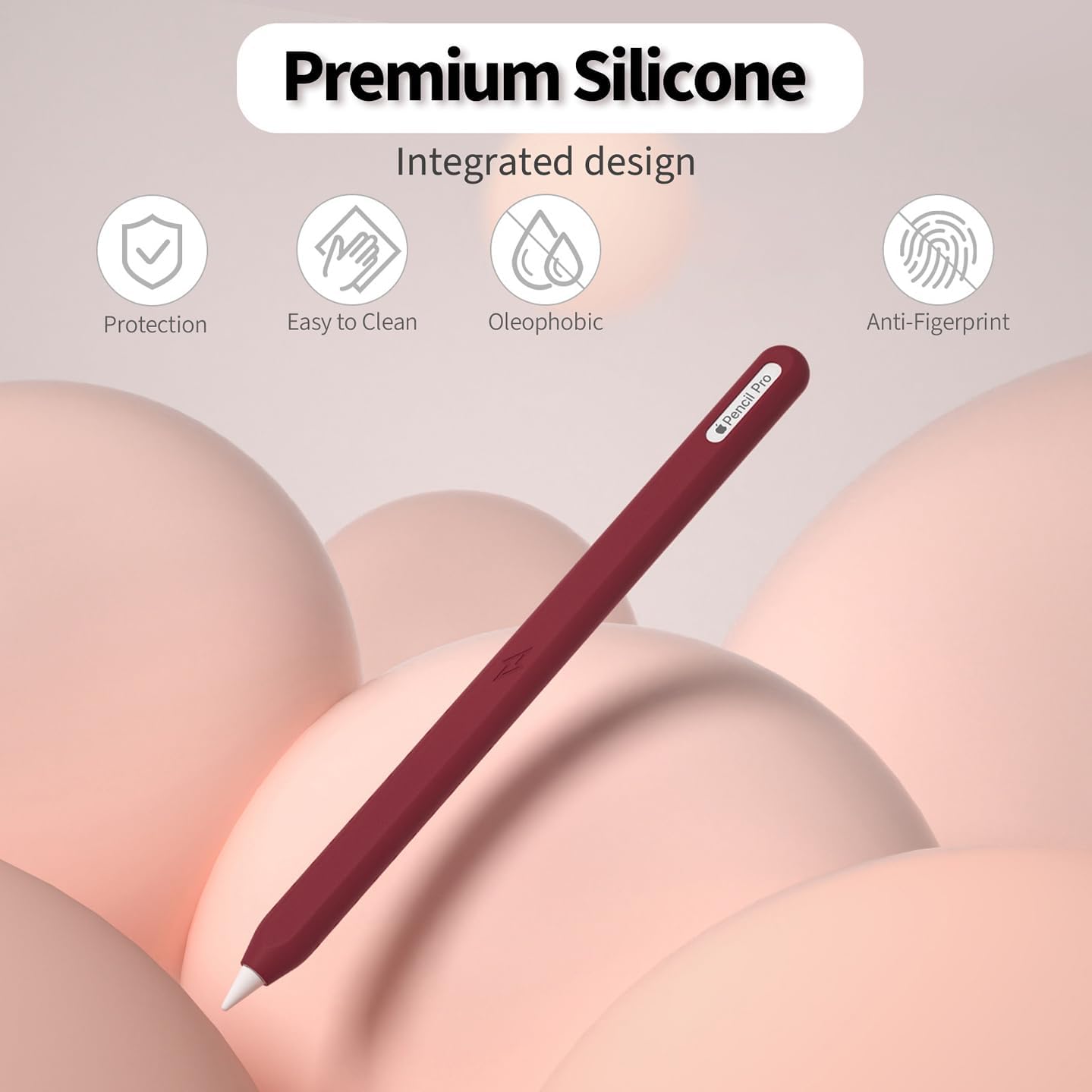 Ultra Thin Protective Pencil Cover for Apple Pencil Pro &Apple Pencil 2nd Gen Silicone Case Sleeve Compatible with Apple Pencil Pro (Pink)