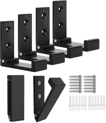 OHIYO Folding Wall Hook 2PCS Folding Coat Hooks for Hanging Heavy Duty Coat & Bag & Backpack & Hat & Headphone Foldable Coat Hooks Wall Mounted Saves Space (Black)