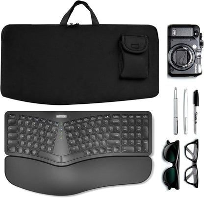 Keyboard Travel Bag Portable Keyboards Sleeve Shockproof Waterproof Keyboard Neoprene Case for Logitech Ergo K860 /Arteck Split Ergonomic Performance Wireless Mouse Combo