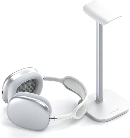 Headphone Stand, Desktop Headset Holder Heavy Base Desk Earphone Stand Aluminum Gaming Headset Hanger Rack Compatible with AirPods Max, AirPods Pro, Sony, Beats, Bose, Razer (White)