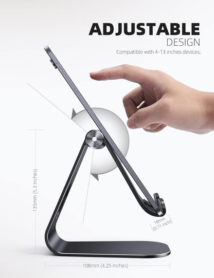 Lamicall S1 Tablet Stand, Adjustable Tablet Holder - Desktop Stand Dock Holder for 4-13" Tablet, iPad Pro 11, 9.7, 10.5, 12.9 Air Mini, Kindle, Tab, Switch, Viral Podcast Video Office Desk Accessories
