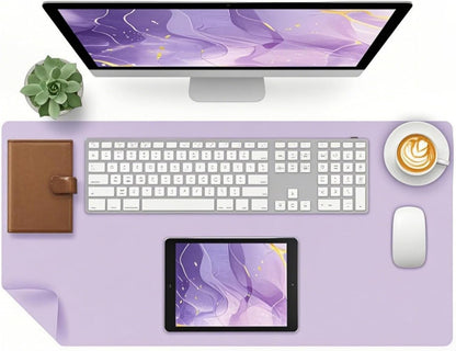 Bloss Leather Desk Pad and Keyboard Wrist Rest, Large Mouse Pad + Keyboard Pad+Mouse Wrist Support, Non-Slip Desk Mat Protector for Office, Home(31.5×15.7 Inches,Beige) - Colors A