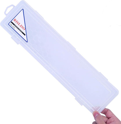 13 Inch Long Paint Brush Container with Foam Insert & Lid for Artist Paintbrush,Portable Miniature Hard Plastic Travel Watercolor Brush Case Without Brushes