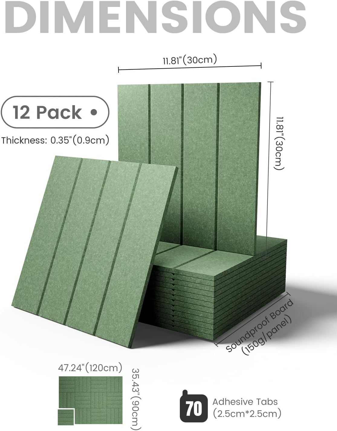 Fluxynara Large Felt Bulletin Board 48" x 36" Cork Board Alternative-12 Pack with 70 Safe Removable Adhesive Tabs, Cork Boards for Walls Cork Board for Home Office Classroom Pin Board (Oatmeal)
