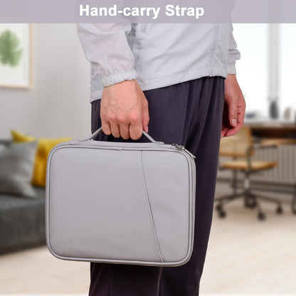 8-9 Inch Tablet Sleeve Bag, Padded Travel Pouch for Galaxy Tab A9 8.7/Tab A 8.4/Fire HD 8, Portfolio Style with Mesh Pocket and Compartments for Accessories (PU-Gray9)