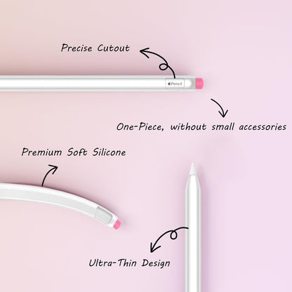 KELIFANG Silicone Case for Apple Pencil Pro 2024 & Apple Pencil 2nd Generation, Cute Pink Protective Skin Sleeve Cover Holder Grip and Tip Cap Accessories Compatible with iPad Pro 11 12.9 13 Inch