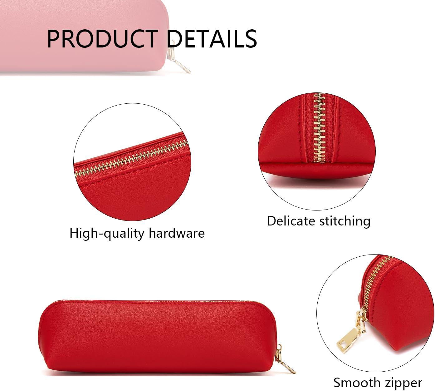 Canvas Pencil Case Cotton Canvas and Simple Multifunctional Pencil Bag Zipper Portable Storage (Black)