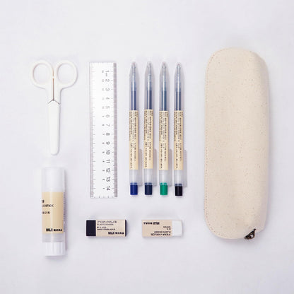 Canvas Pencil Case Cotton Canvas and Simple Multifunctional Pencil Bag Zipper Portable Storage (Black)