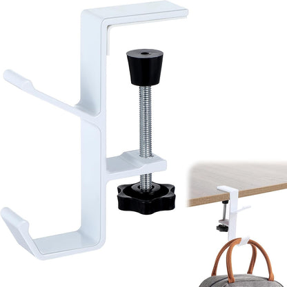 3PCS Desk Mount Bag Holder Hook Clamp,On Backpack Hanger Portable Desk Mount Headphones Holder for Reduce Desk Clutter Table Desk Table Hanging Storage
