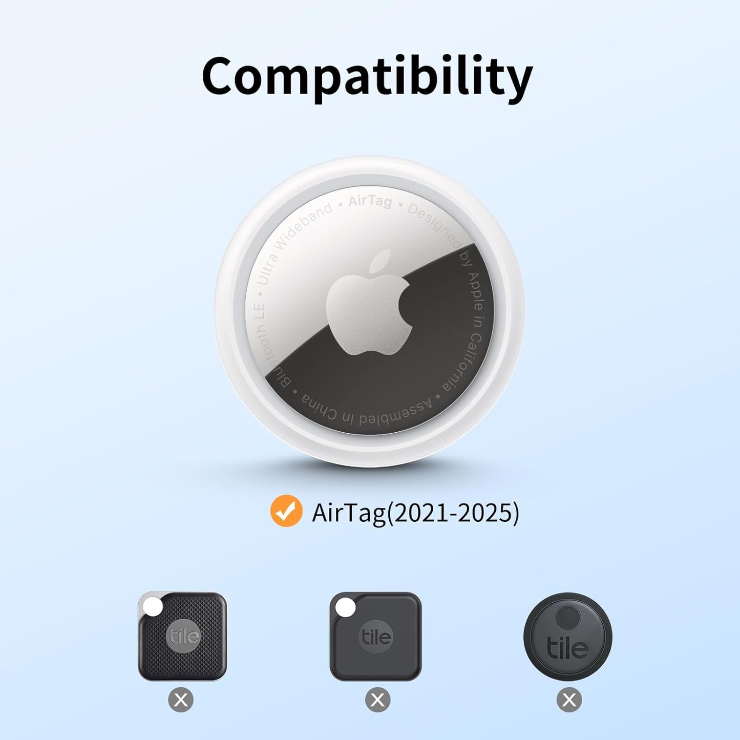 UNBREAKcable AirTag Holder for Apple - 4 Pack Air Tag Case [Fit Tightly Design] [Easy to Install] [Hold Securely] Waterproof TPU Protective Cover with Metal Keychain for Kids,Pet,Luggage,Backpack,Keys