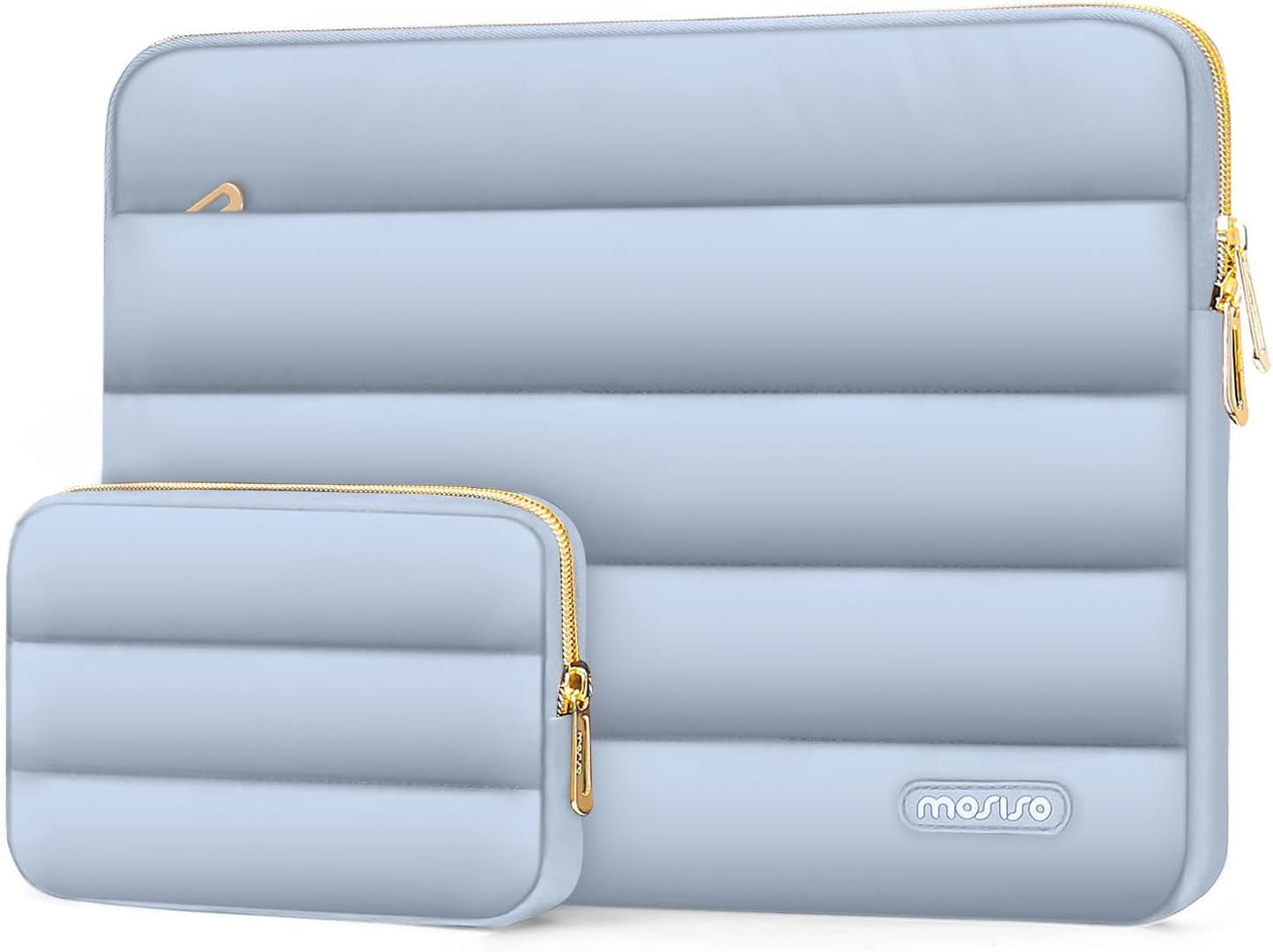 MOSISO Laptop Case 13.3 inch,13-13.3 inch Puffy Laptop Sleeve Compatible with MacBook Neo/Air 13.6 M5 M4 M3 M2 M1/Pro 13/14,HP Dell ASUS Lenovo,Polyester Horizontal Bag with Small Case, Sand