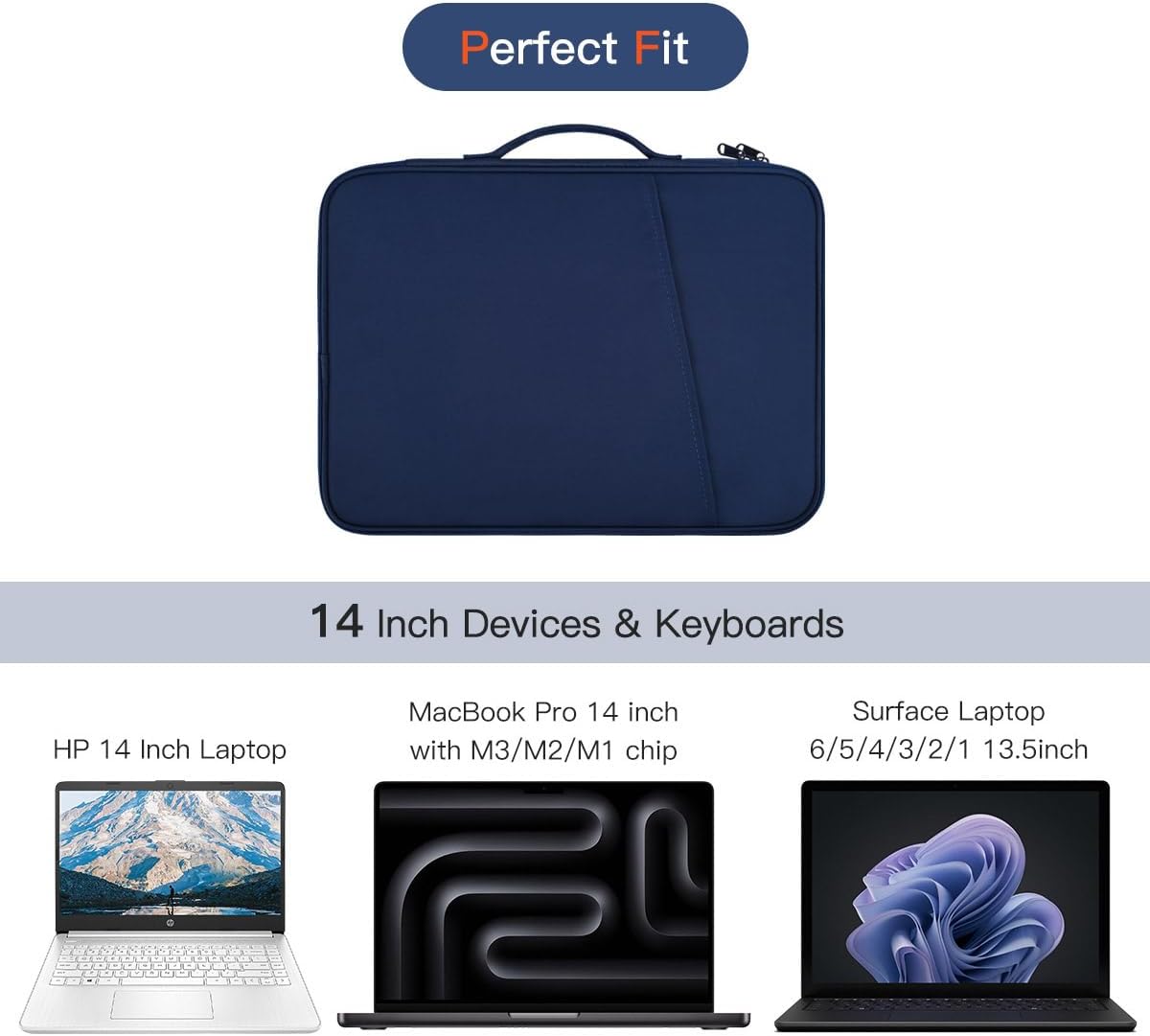 12-12.9 Inch Tablet Sleeve Bag for 12.4" Samsung Galaxy Tab S10+ S9+ Plus/S8+/S7+ Plus/S7 FE,13" iPad Air M4 M3 M2/iPad Pro M5 M4/Pro 12.9"/Microsoft Surface Go 2 12.4"/Pro 11 10 Carrying Case-Black