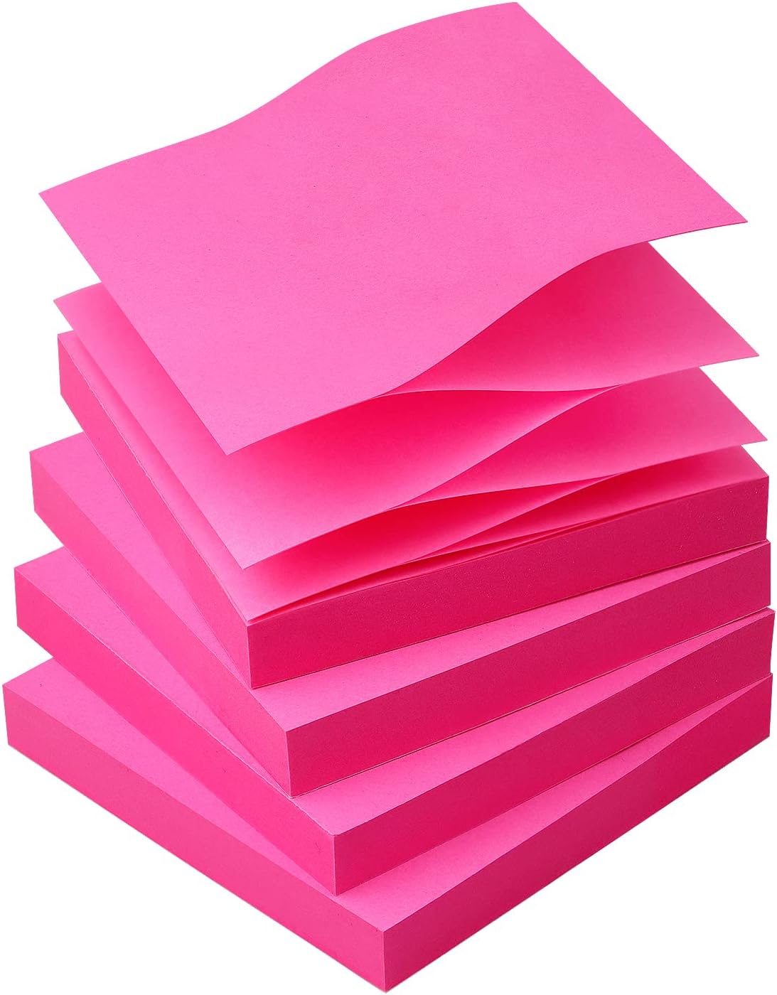 Osboo Sticky Notes 3x3 Pop Up Self-Stick Notes Pads with 6 Bright Colors, Easy to Post for Office, School, Home, 6 Pads/Pack, 100 Sheets/Pad(Pop Up)