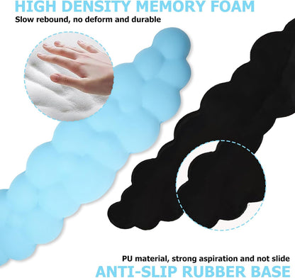 Cloud Wrist Rest Keyboard, PU Leather Memory Foam Wrist Rest for Computer Keyboard, Ergonomic Keyboard Wrist Rest and Cute Mouse Wrist Rest for Gaming,Office,Computer,Typing Pain Relief,Pastel Green