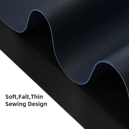 Leather Desk Pad,Wolaile 36x17 inch Large Mouse Pad,Waterproof Non-Slip Writing Desk Blotter,Computer Mat Desktop Protector for Office Home,Black