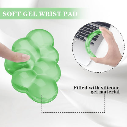 Gel Cloud Keyboard and Mouse Wrist Rest, Cute Wrist Support and Arm Support Keyboard Rest for Keyboard and Mouse Typing Pain Relief，Suitable for Office/Computer/Laptop/Gaming（White）