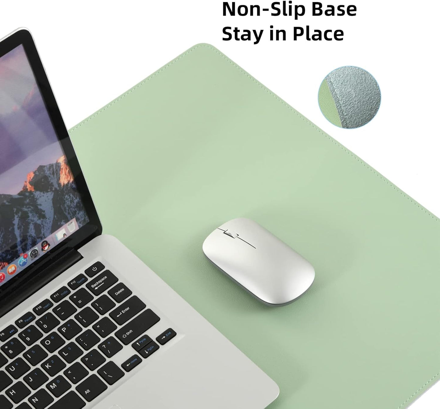 Leather Desk Pad,Wolaile 36x17 inch Large Mouse Pad,Waterproof Non-Slip Writing Desk Blotter,Computer Mat Desktop Protector for Office Home,Black