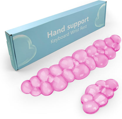 Gel Cloud Keyboard and Mouse Wrist Rest, Cute Wrist Support and Arm Support Keyboard Rest for Keyboard and Mouse Typing Pain Relief，Suitable for Office/Computer/Laptop/Gaming（White）