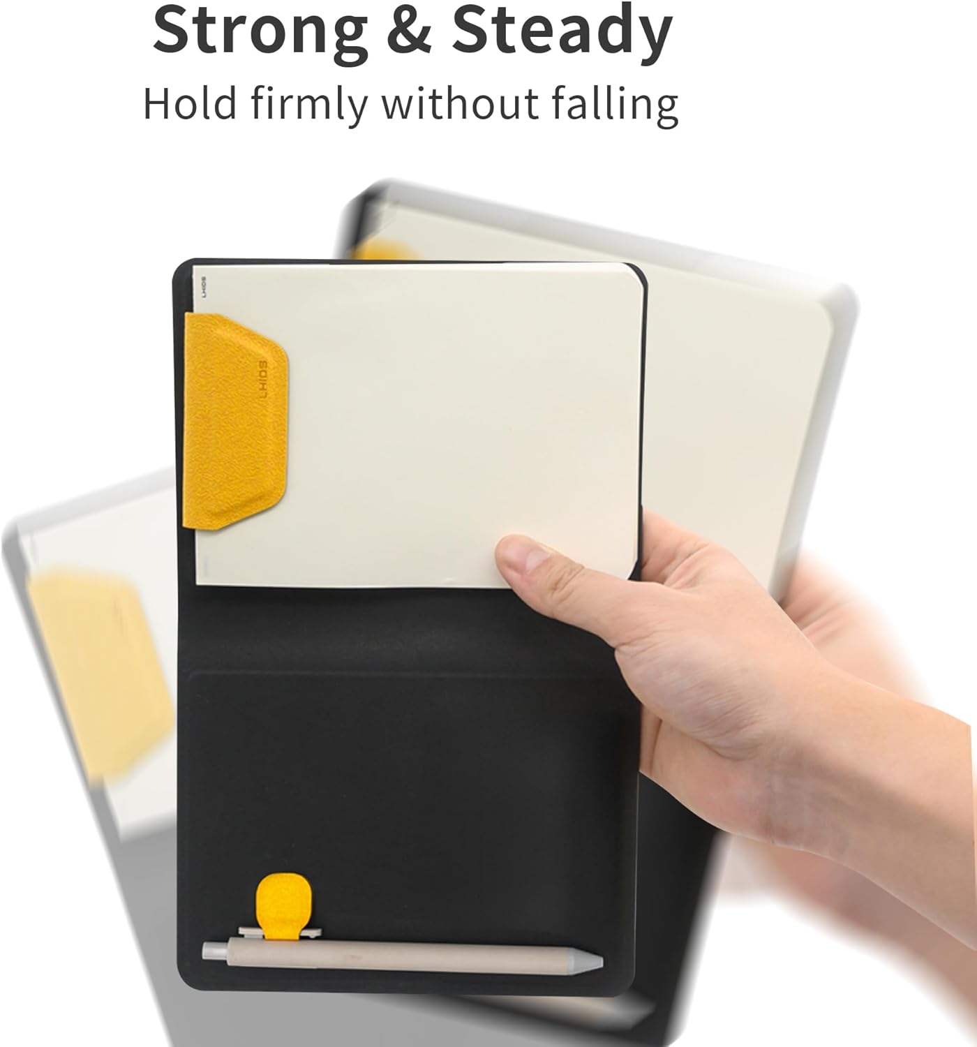 LHiDS A6 Magnetic Padfolio Organizer with Pen Holder & Notepad – Compact Magnetic Notebook Folder for Quick Notes, Work, Study – Classic Yellow