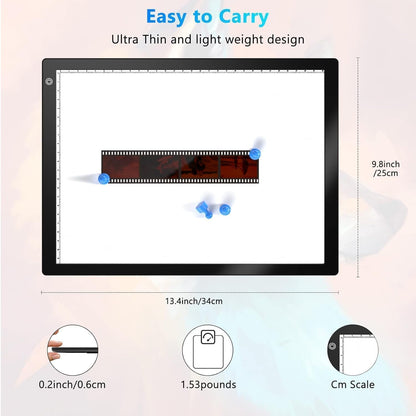 Slide & Negative Viewer Light Box, Light Table for Scanning Film Negatives and Slides/4A Light Pad,3-Level Backlight Ultra-Thin Film Scanner-USB Powered