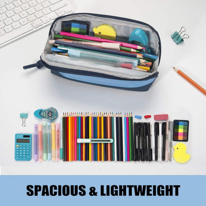 Sooez Wide-Opening Pencil Pen Case, Lightweight & Spacious Pencil Bag Pouch Box Organizer, Aesthetic Supply with Triangular Design for Adults, Grey