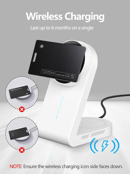 Wallet Tracker Card Work with Apple Find My, Ultra-Slim Rechargeable Tracking Card Credit Card Tracker for Wallet, Luggage, Passport (for iOS, 2 Pack)