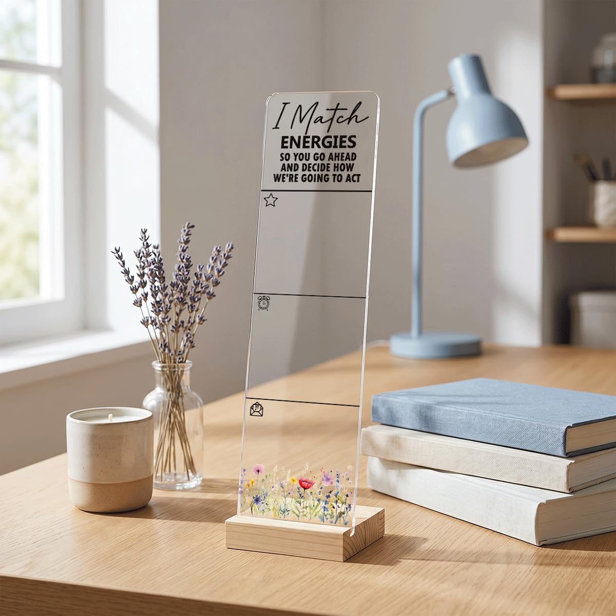 Sticky Note Holder Acrylic Monitor Memo Board Desk Organizers and Accessories Desk Decor Post It Note Holder with 200Pcs Sticky Notes Funny Sarcastic Office Positive Desk Sign