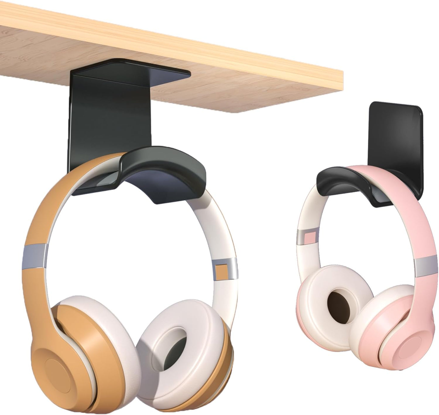 Game Headphone Stand for Desk Mini Headphone Hanger Holder with Strong Adhesive Game Headset Stand Headphone Holder-Under Desk…